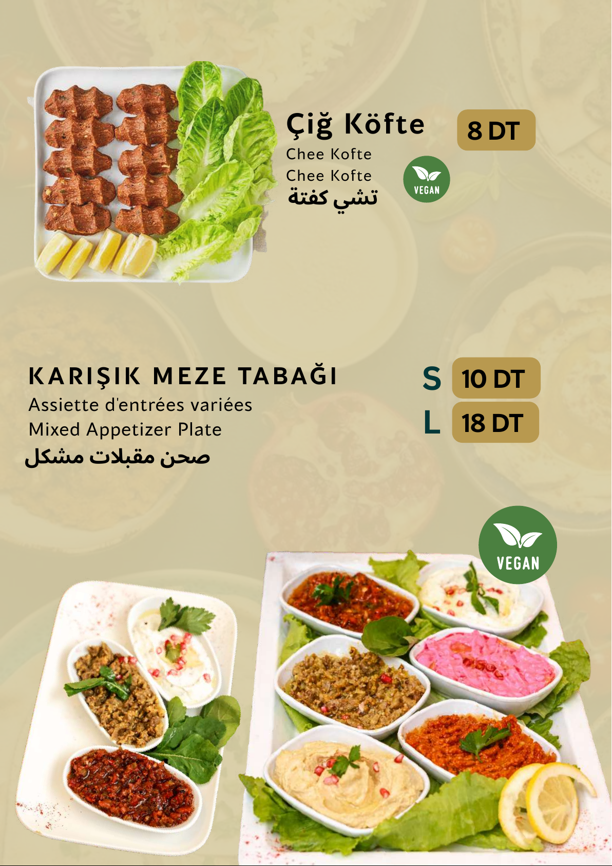 Menu Saray - Entrées 3