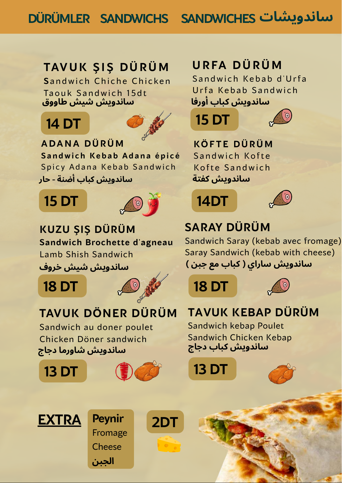 Menu Saray - Pide & Sandwichs 1