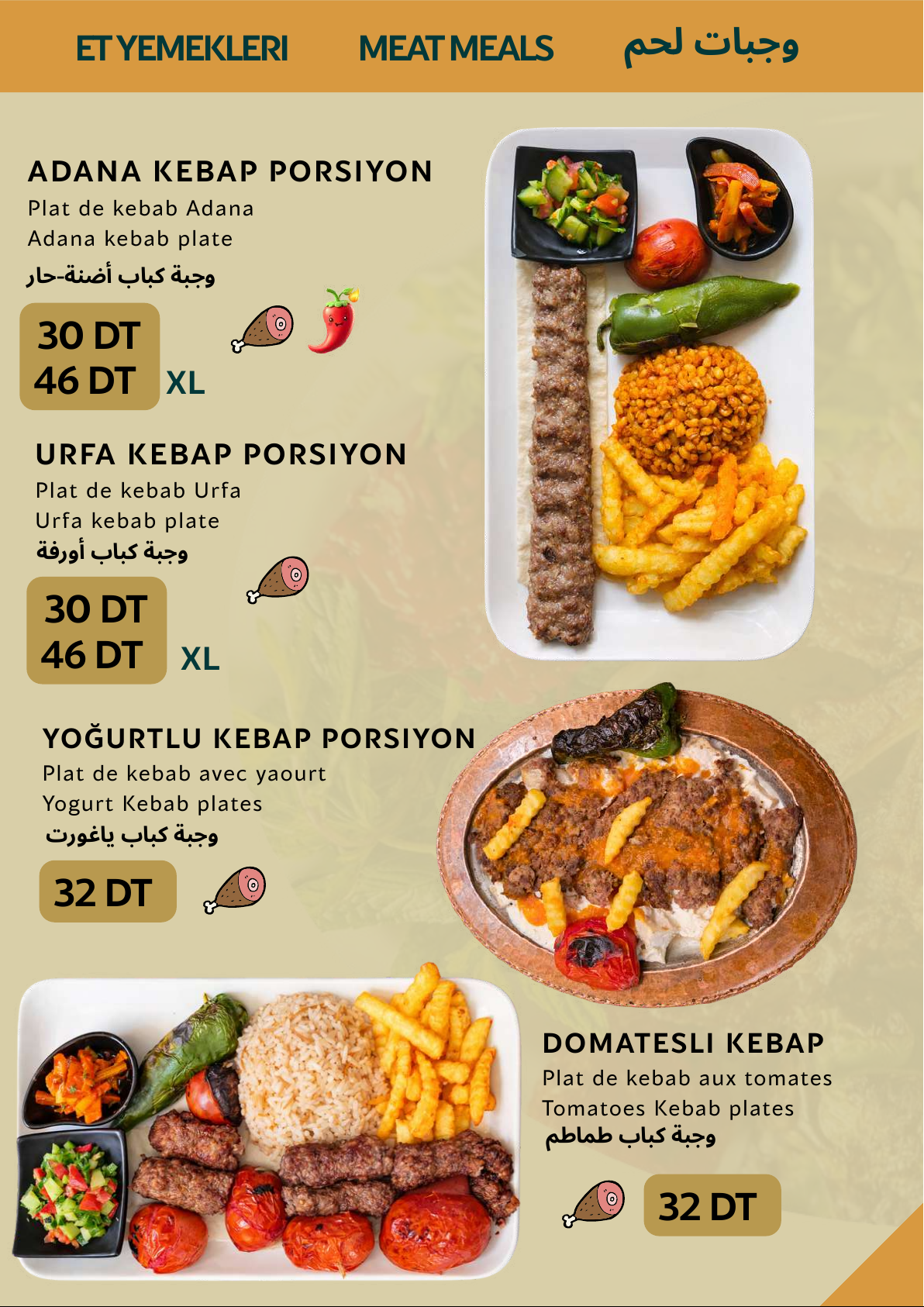 Menu Saray - Viandes 1