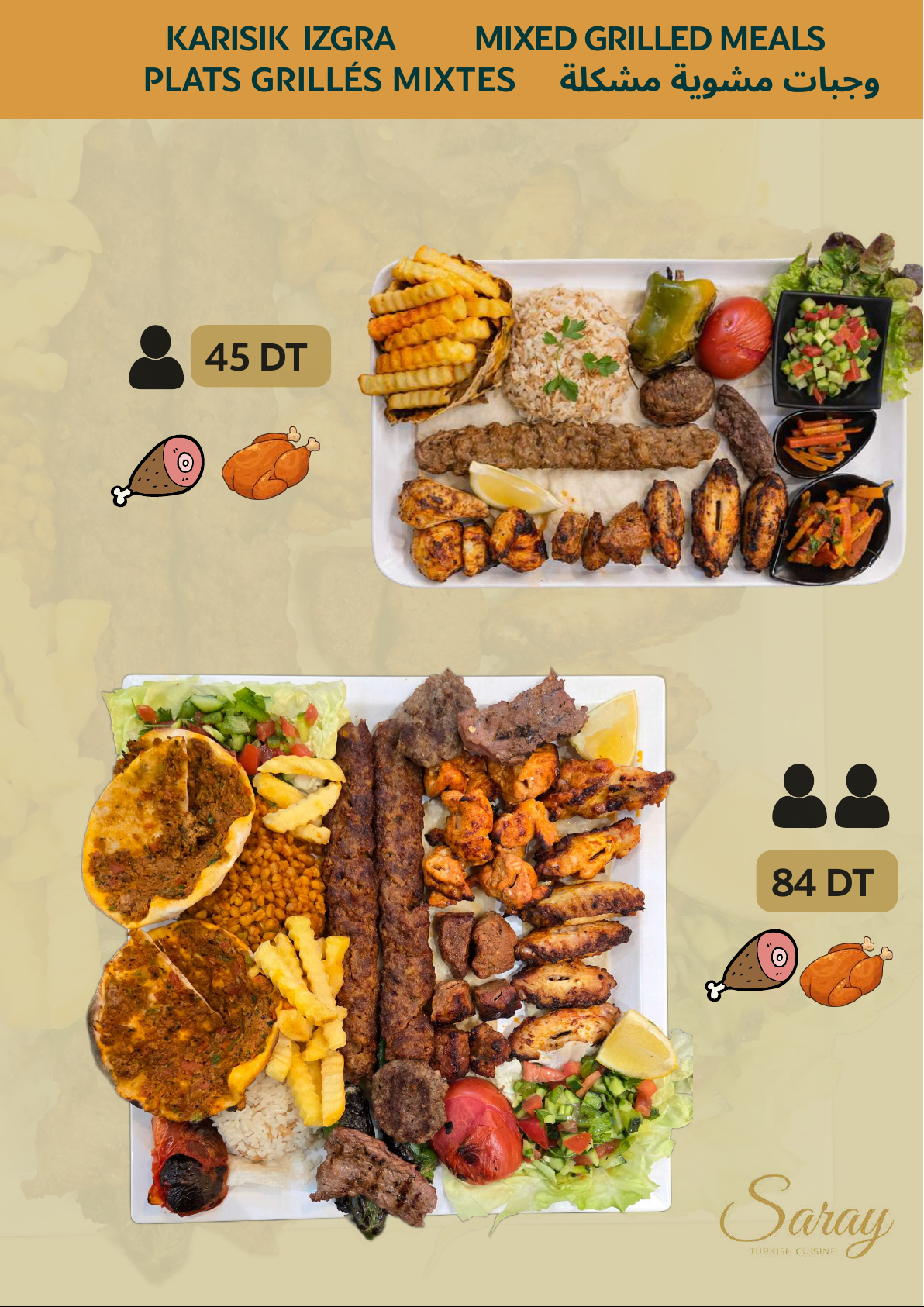 Menu Saray - Grillades mixtes 1